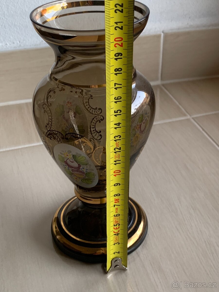 Váza hnědá se zlatým dekorem - 3