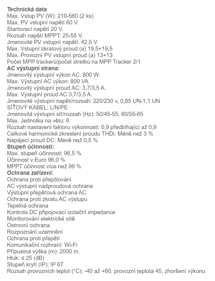 Deye Mikrostřídač SUN-M80G4-EU - 3
