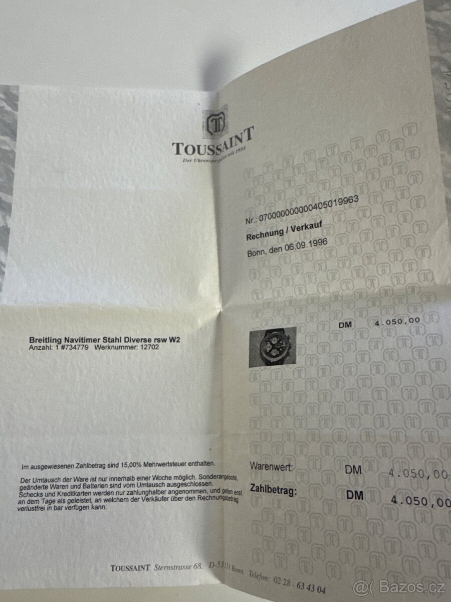Breitling Navitimer – full set, původní doklady (1996) - 3