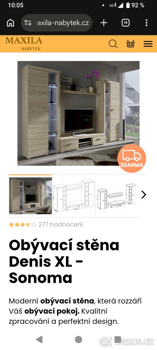 Obývací stěna dub sonoma - 3