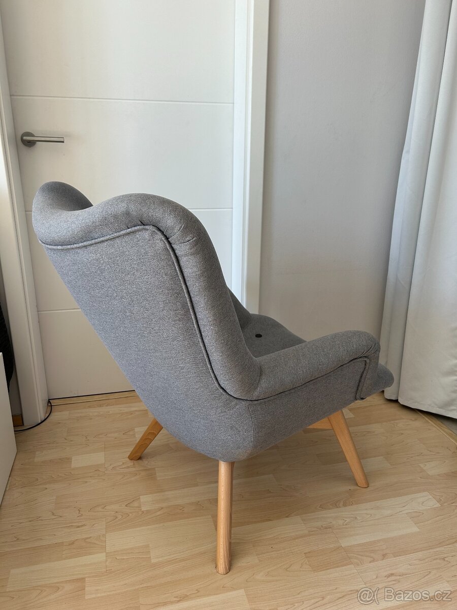 Křeslo ušák šedé - 3