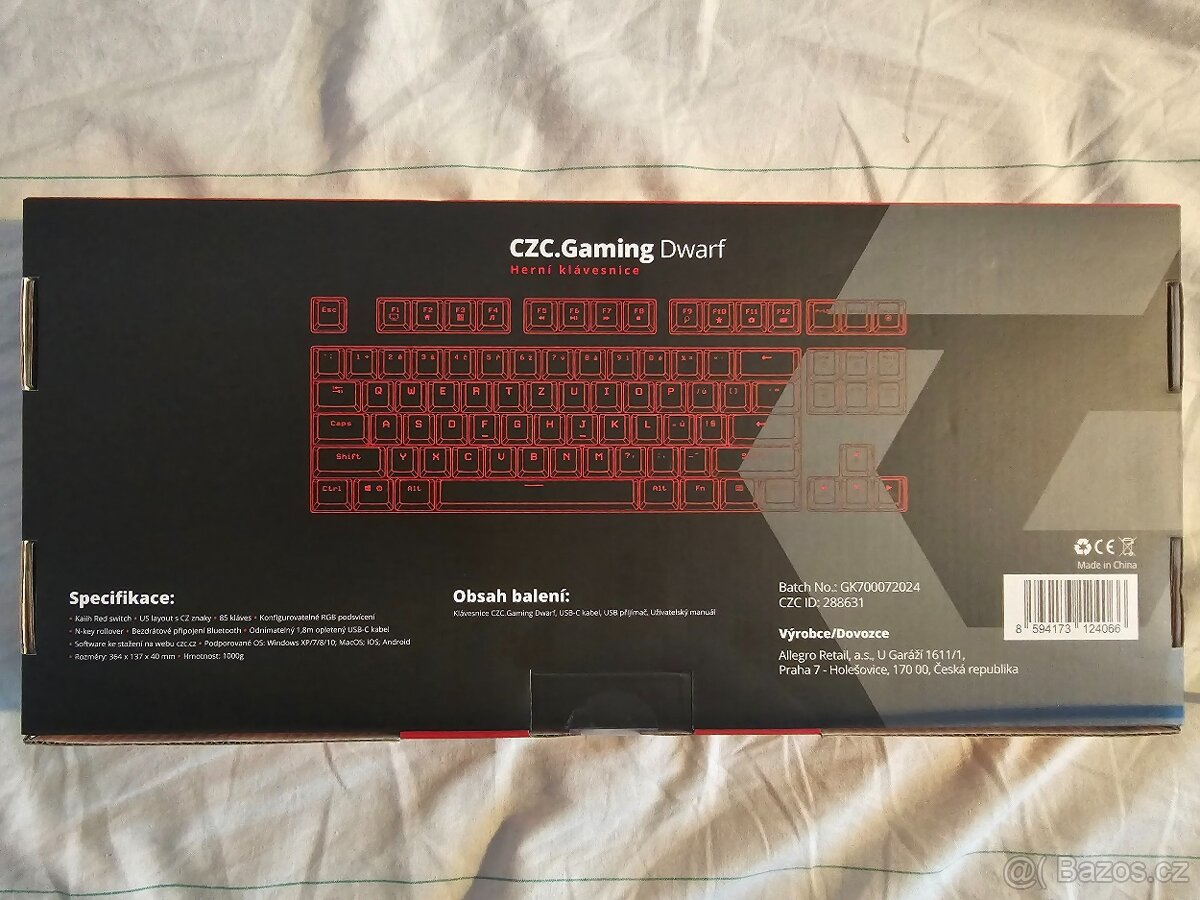 Herní mechanická klávesnice CZC.Gaming Dwarf TKL bezdrátová - 3