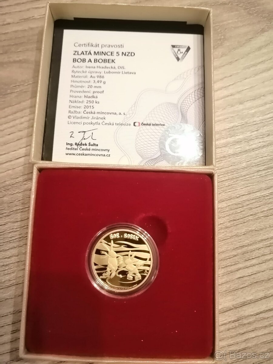 Sada zlatých mincí - Večerníček 50 let (5 ks Au mincí) - 3