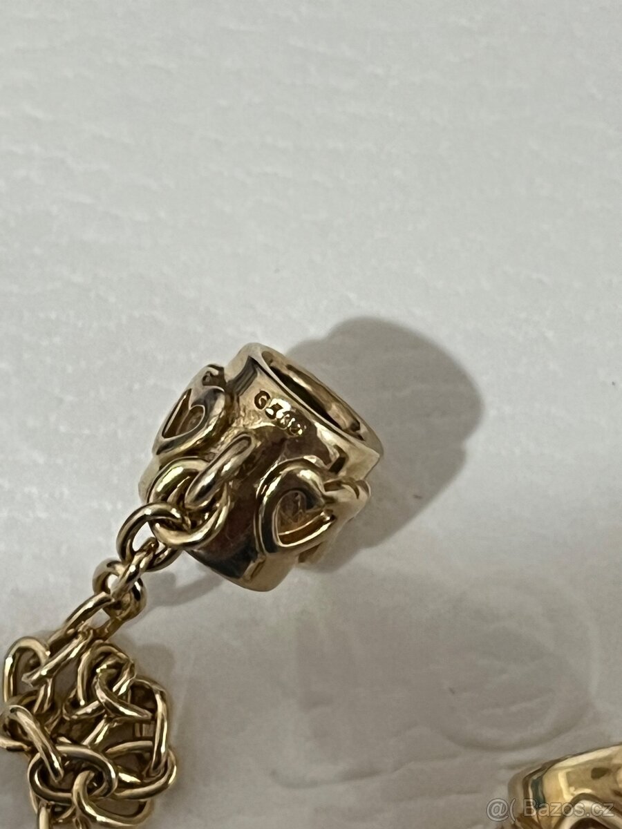 Zlatý bezpečnostní řetízek Pandora 585 - 3