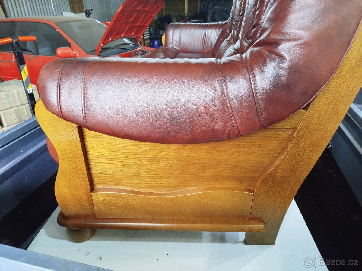 Pohovka gauč Aneta II pravá kůže + masiv - 3