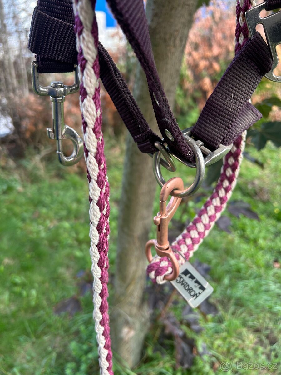 Eskadron ohlávka + vodítko vínová - 3