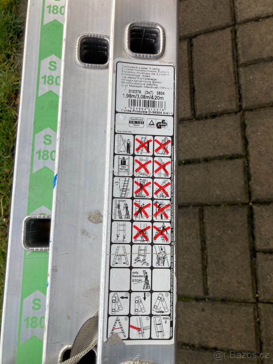 Hliníkový 3 dílny žebřík - 3x7 - 3