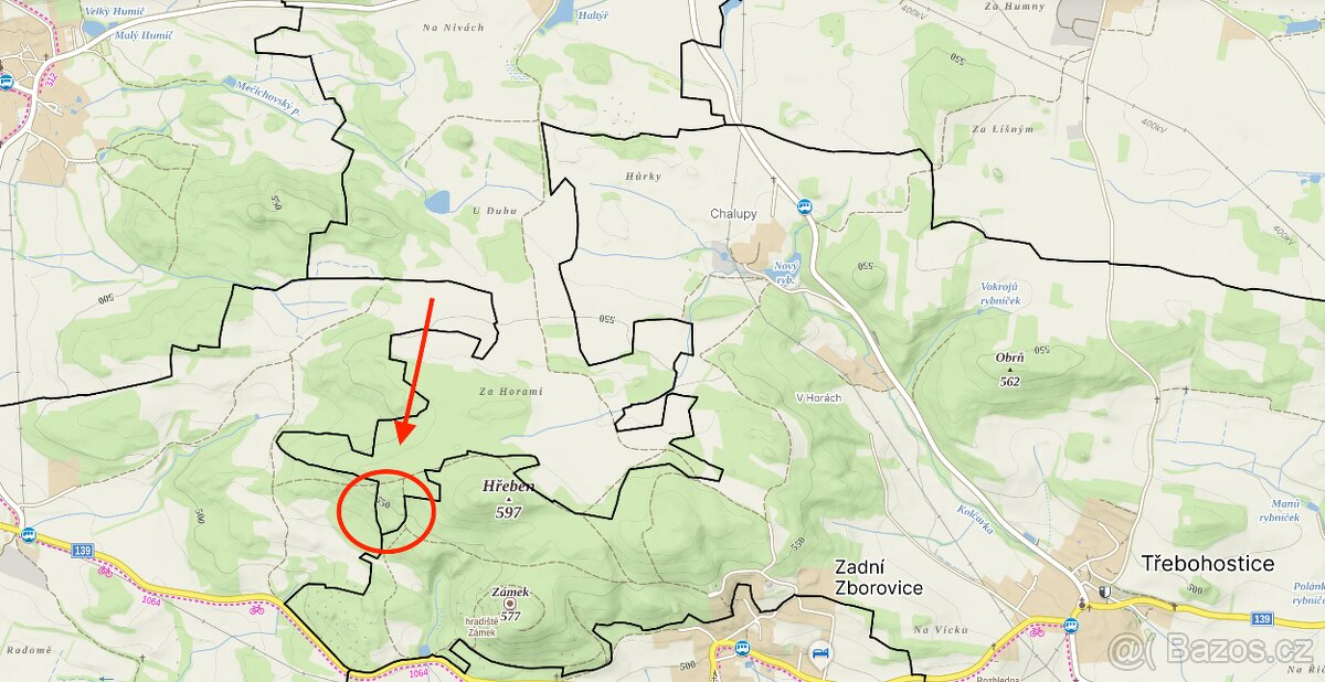 Prodej lesa Doubravice- Nahošín 3 910 m² - 3