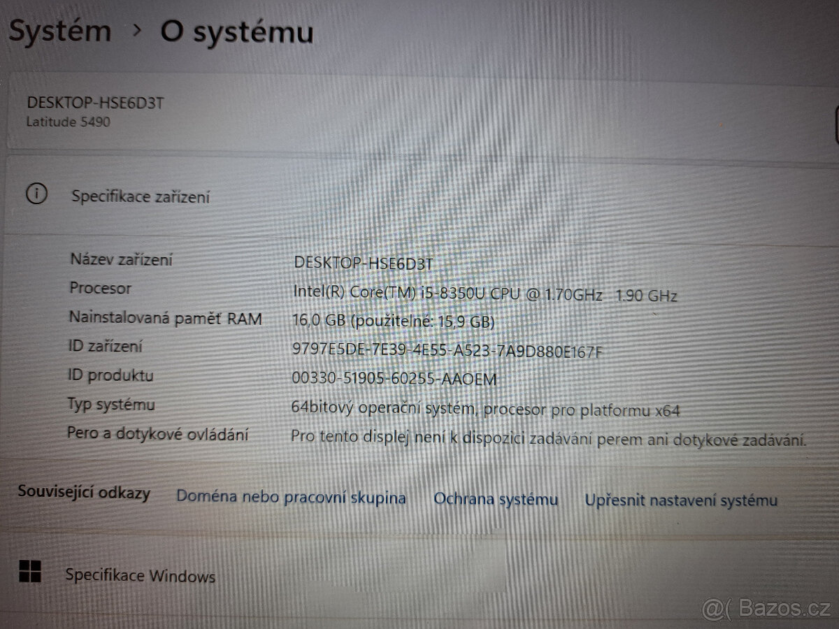 Dell latitude 5490 i5/16GB/SSD 256GB M.2/záruka - 3