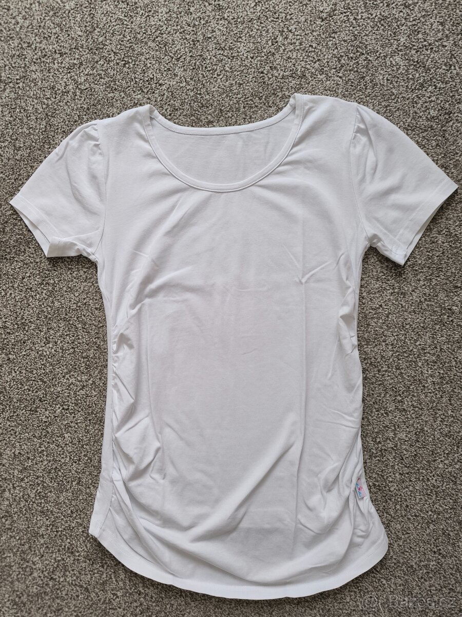 Těhotenské bílé oblečení vel. S - 3