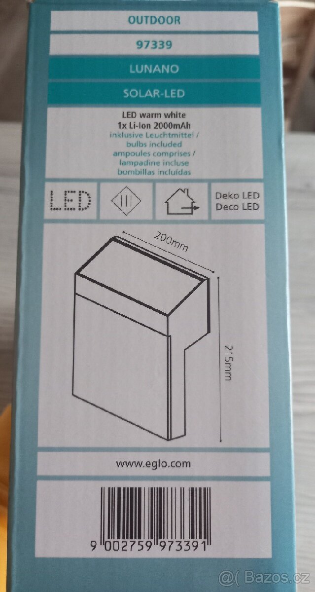 Venkovní solární nástěnné svítidlo - 3