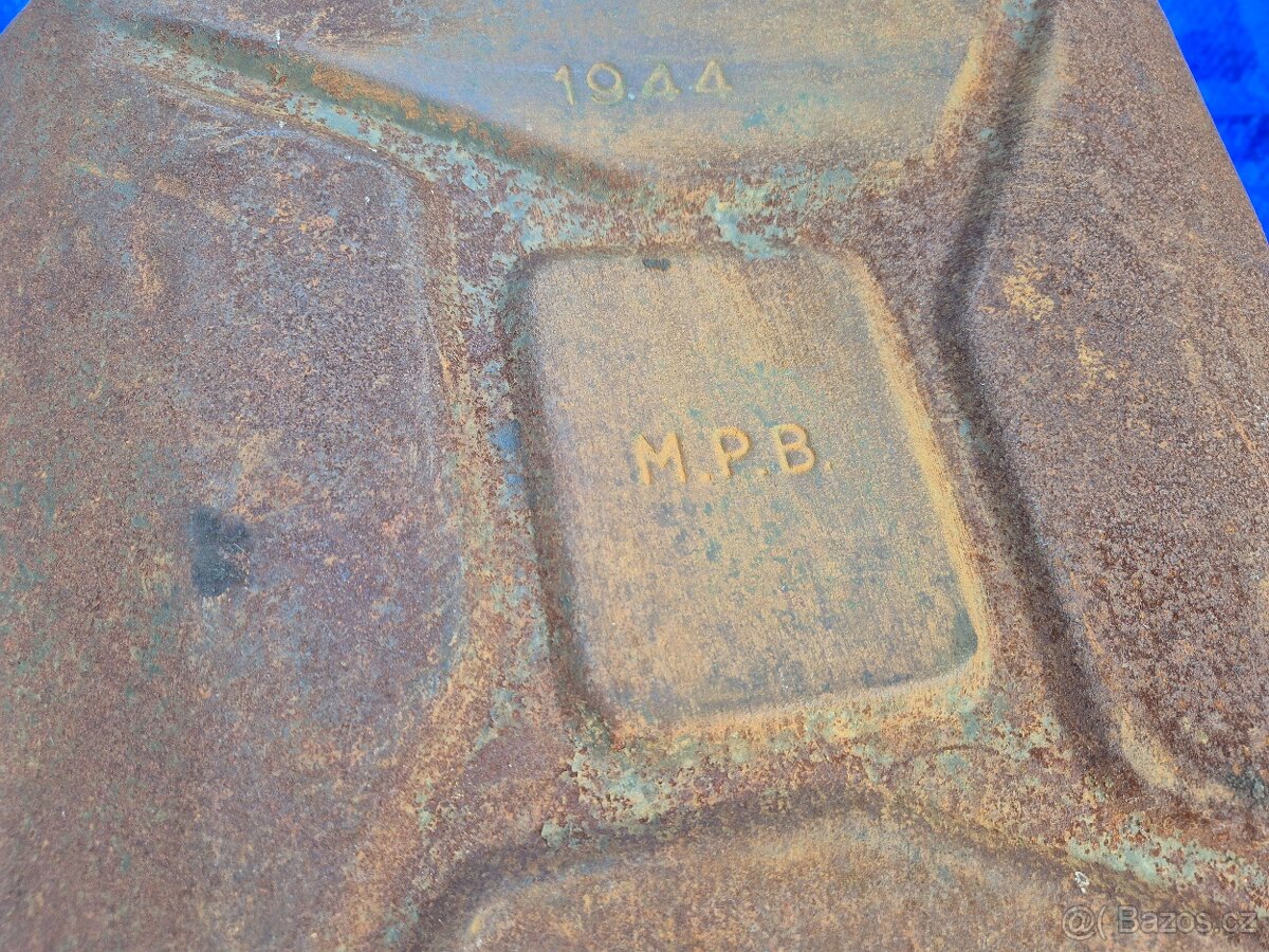 Plechový kanystr 20l, válečný - rok 1944, WW 2 - 3