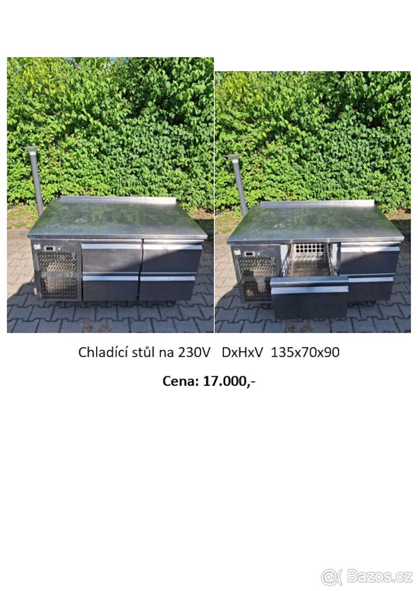 Sporák, Ohřívací vana, chladící stůl do gastroprovozu - 3