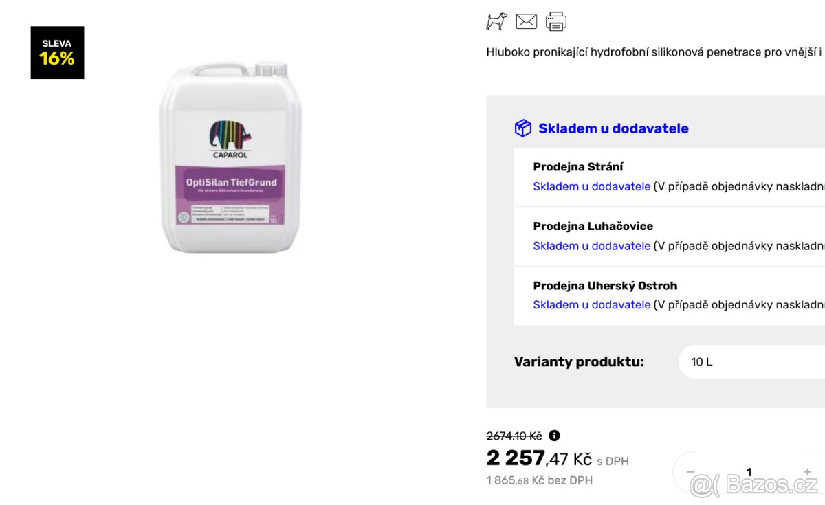 Penetrace Caparol OptiSilan TiefGrund 10l - 3