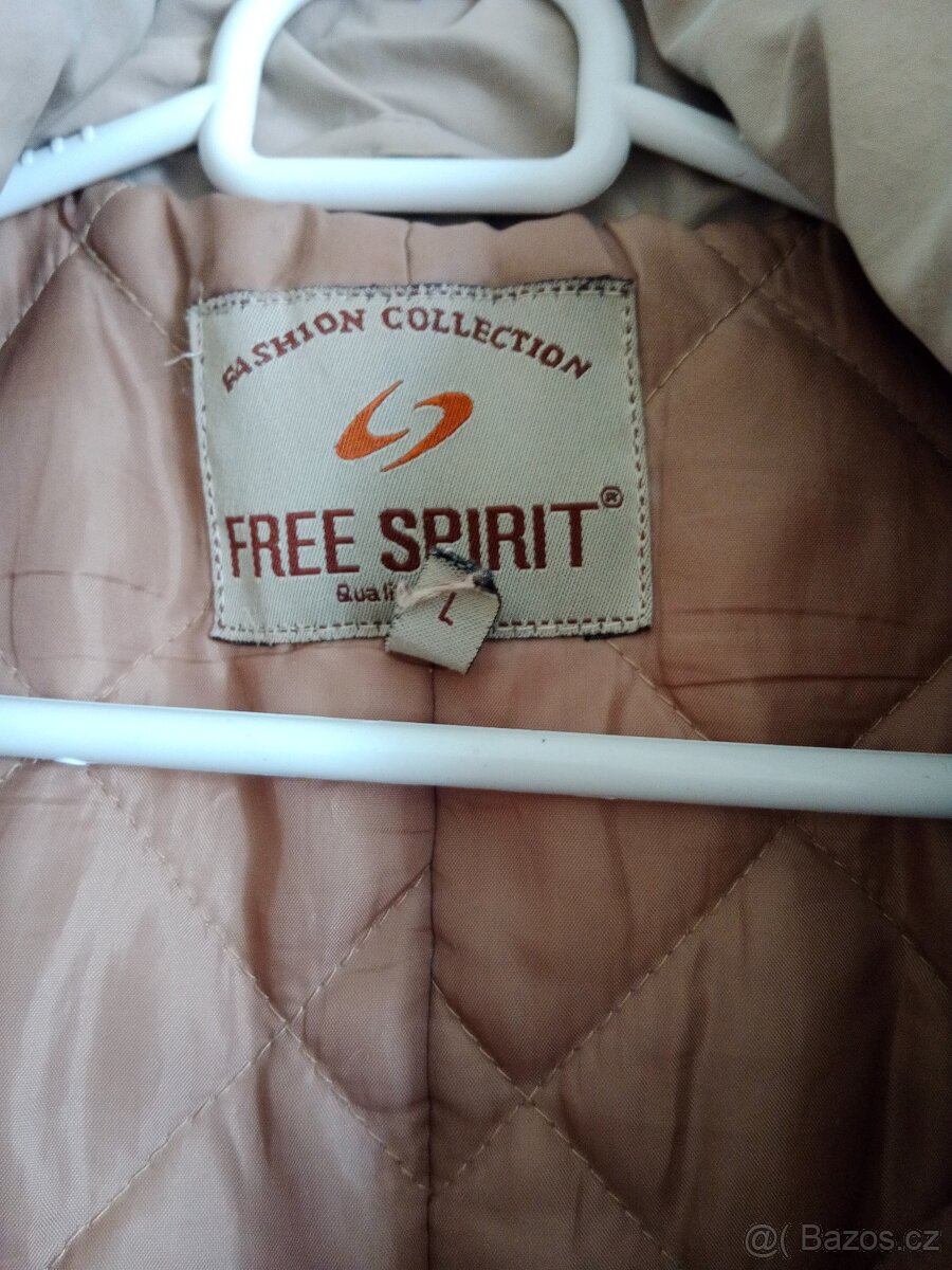 Dámská béžová zimní bunda na zip - 3