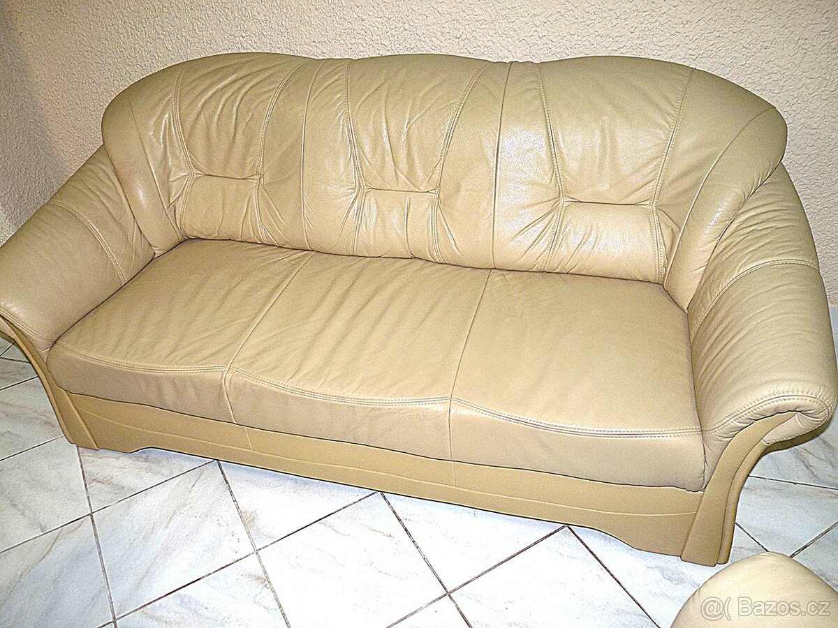 menší kožená sedačka 3+1+1 - 3