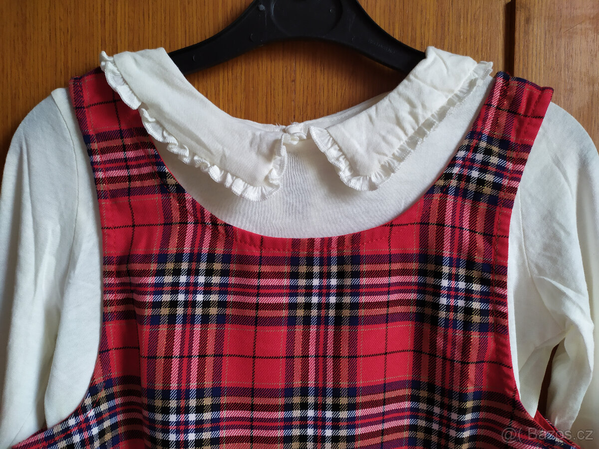 Nový set vánoční šaty + halenka, H&M, vel. 128 - 3