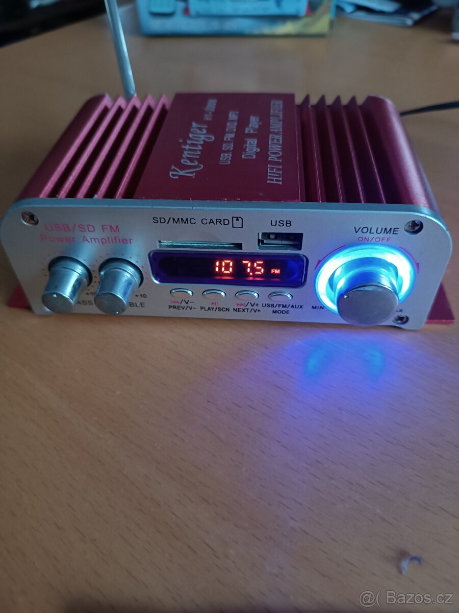 Zesilovač + FM radio + přehrávač SD/MMC 12V/220V - 3