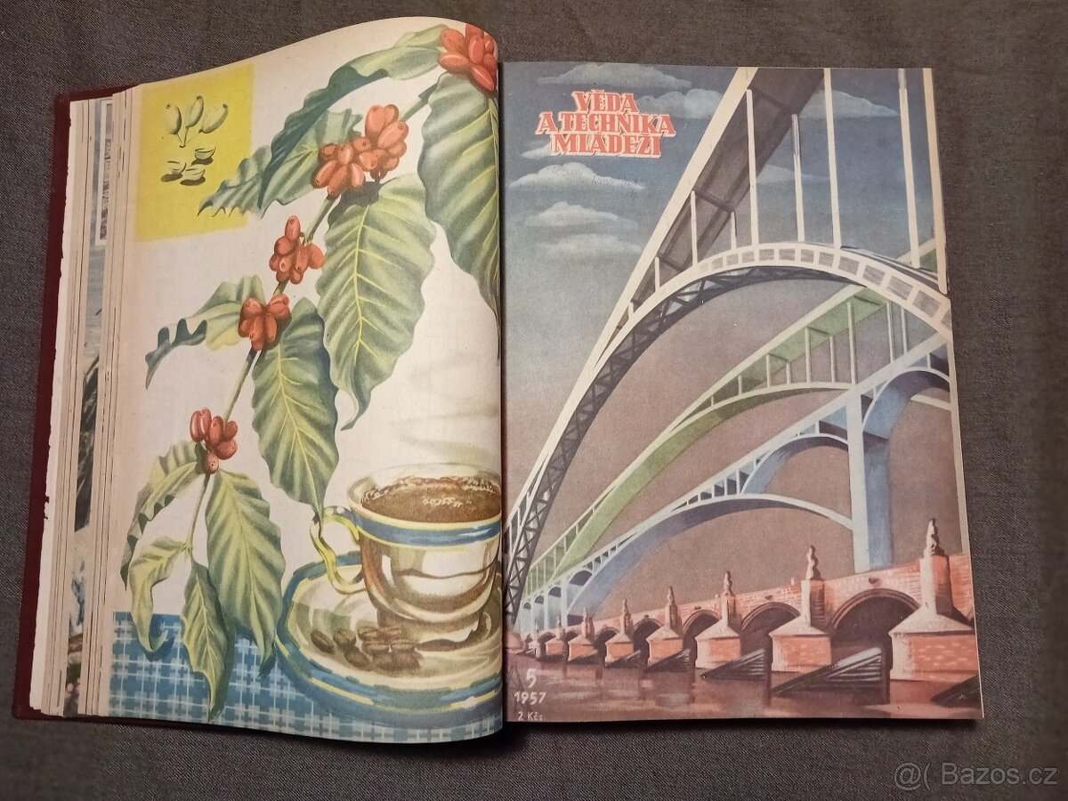VĚDA A TECHNIKA MLÁDEŽI 1957, 1958 - SVÁZÁNÉ 2 ROČNÍKY - 3