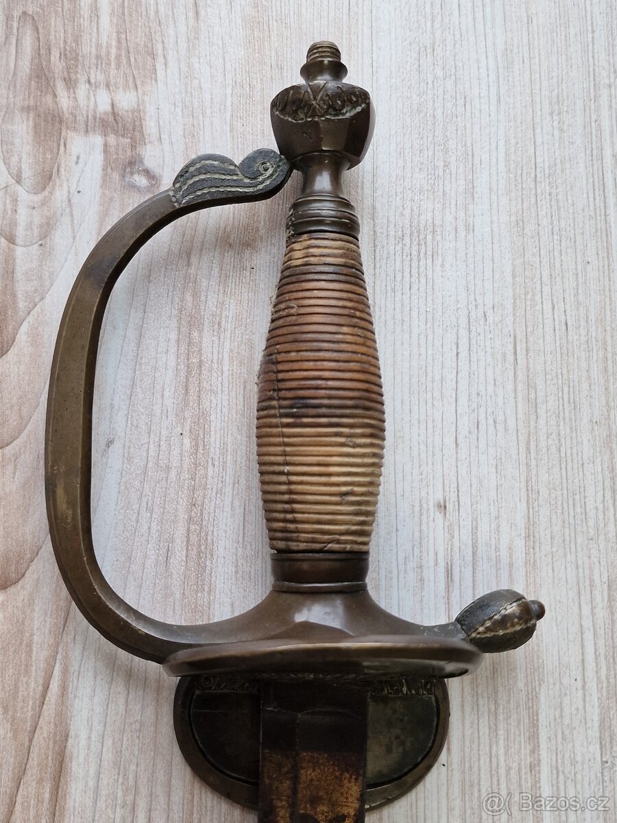 kord důstojník pěchoty Anglie 18.stol - čepel zdobená zlatem - 3