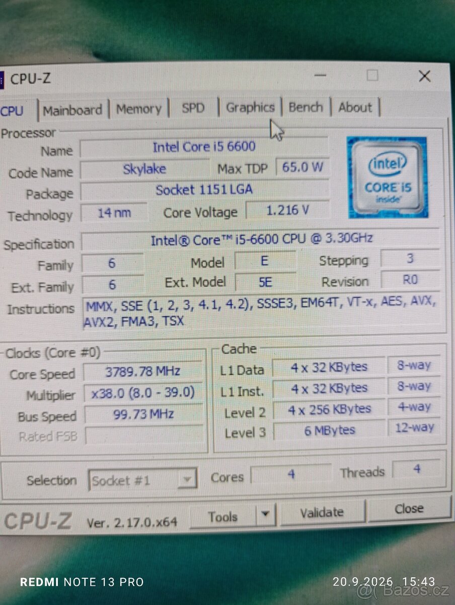 Asus B150M-C + I5-6600 + 8gb ddr4 ram - 3