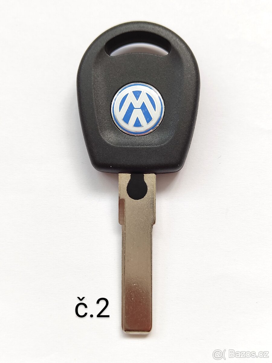 Klíč Škoda Volkswagen Audi Seat HU66 ID48 Klíč + 2x logo =