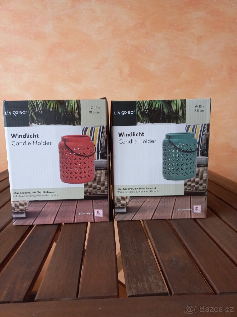Keramická lucerna - sada 2 ks, zcela nové - 3