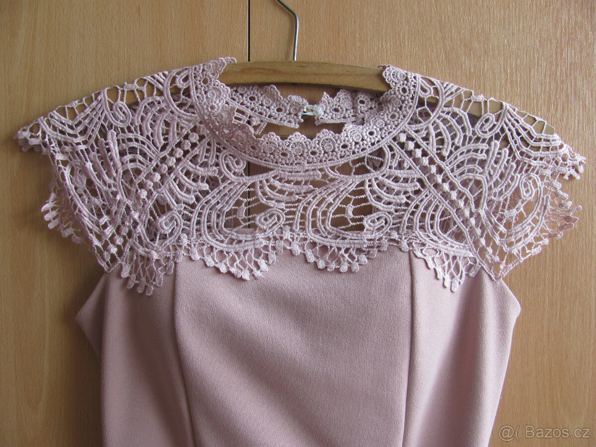 Pudrové společenské šaty - 3