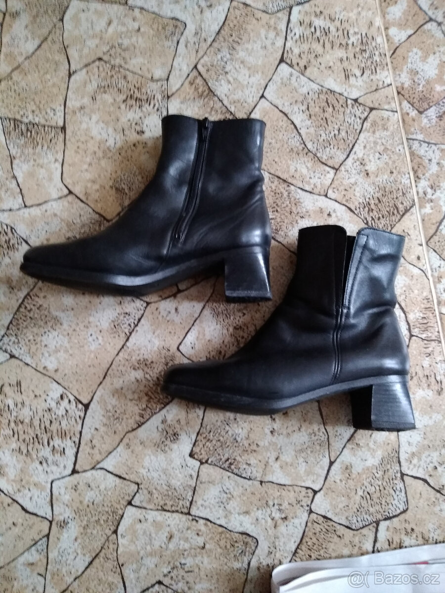 Dámské zimní boty kožené zachovalé s kožiškem - 3