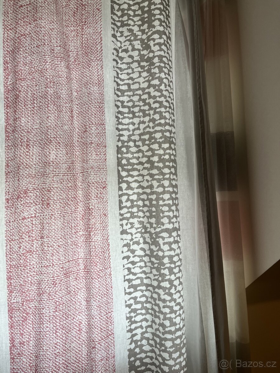 Šedou růžové závěsy - 3