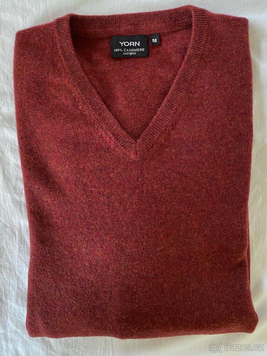 Rezervace. Kašmírový pánský svetr zn Yorn vel.56, kašmír - 3