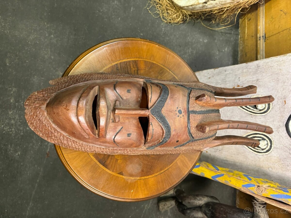 Africká ručně vyřezávaná maska (601008) - 3