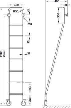 Posuvný žebřík knihovna šatna - 3