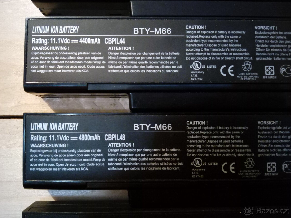 baterie BTY-M66 pro notebooky MSI,Clevo,Asus a další (2hod) - 3
