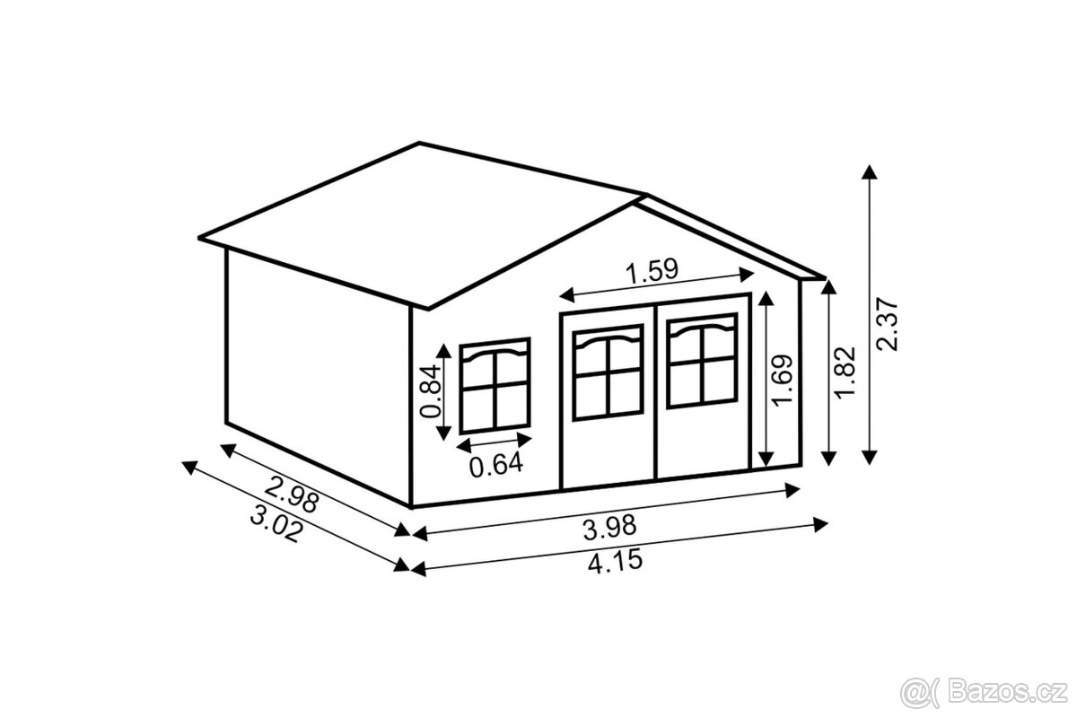 Zahradní domek 4x3 metry síla 28mm - 3