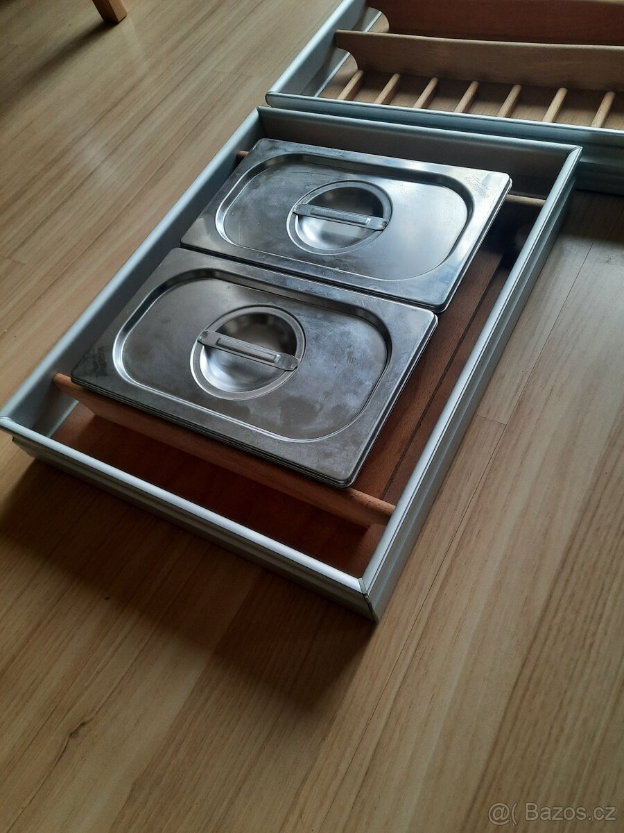 Luxusní organizér-příborník dřevo/ hliník Nové - 3