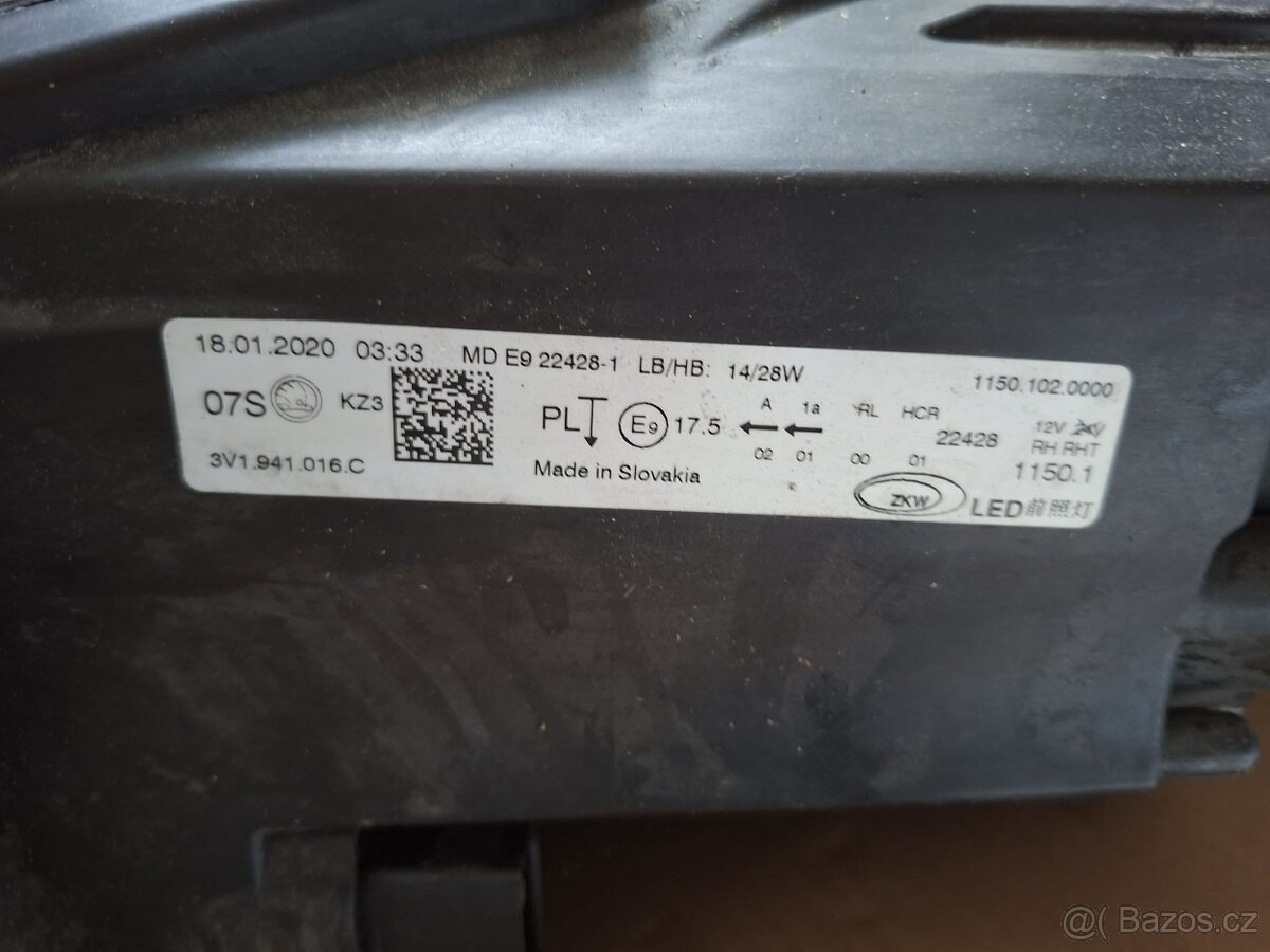 PP světlo -xenon Škoda Superb III - 3