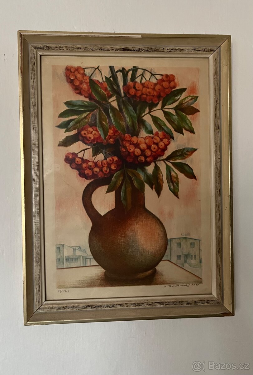 Obraz Jeřabiny- pastelová malba - 3