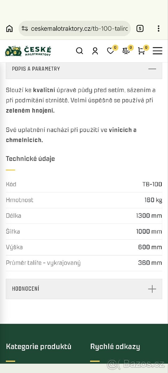 Diskový podmítač TB-100 - 3