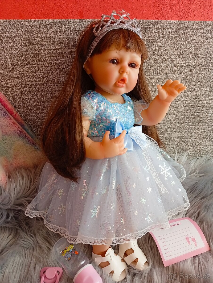 Realistická Reborn panenka modrá princezna - 3