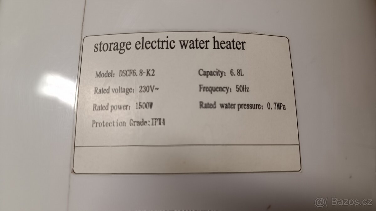 elektrický bojler 6,8L - 3