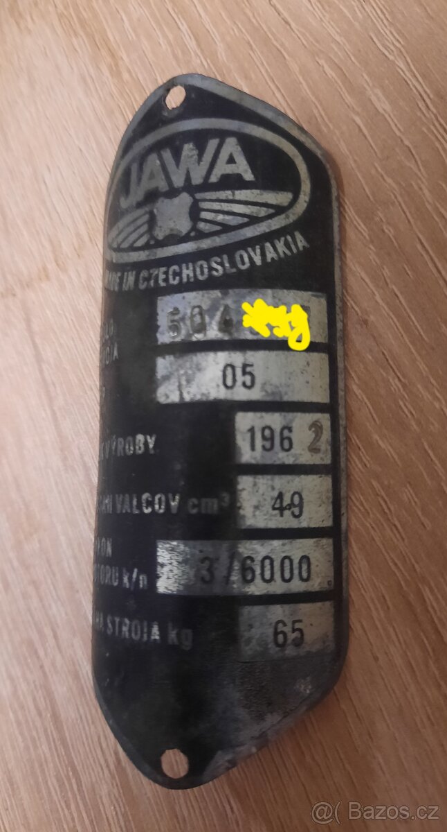 Stitek jawa pionyr 05 1962 prvý model - 3