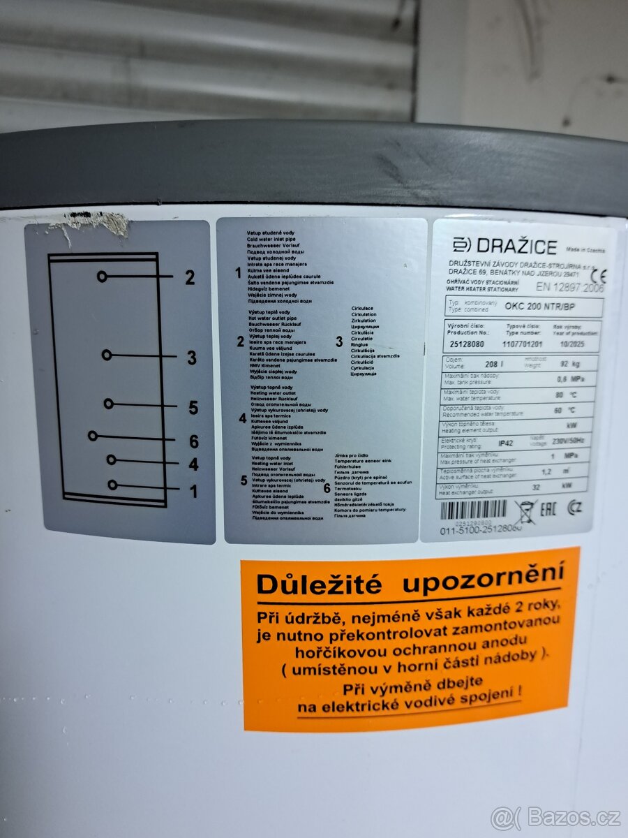 Stacionární ohřívač Dražice OKC 200 NTR/BP - 3