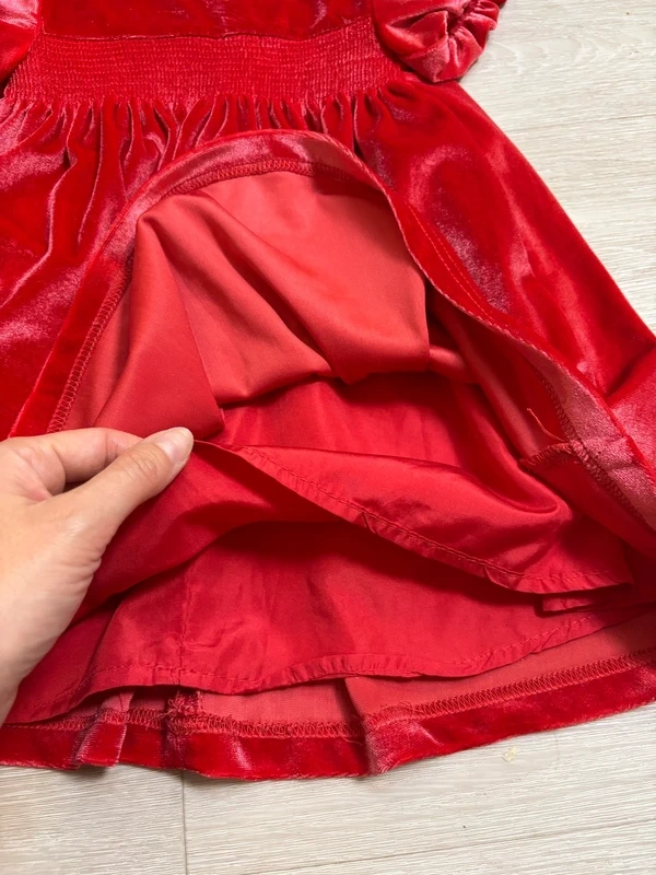 Vánoční sametové šaty vel. 86 - 3