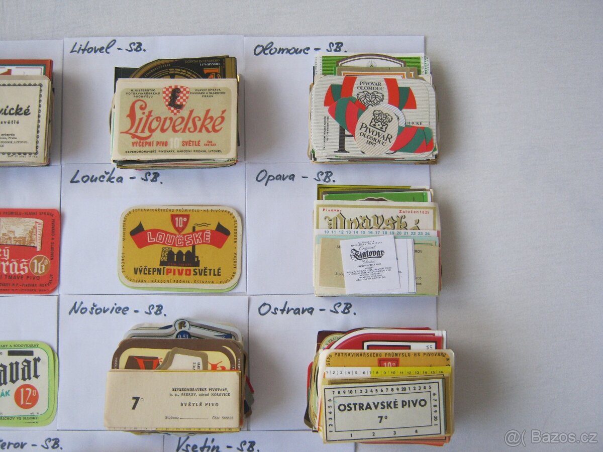 pivní etikety sbírka Severní Morava 11 pivovarů 2500ks - 3