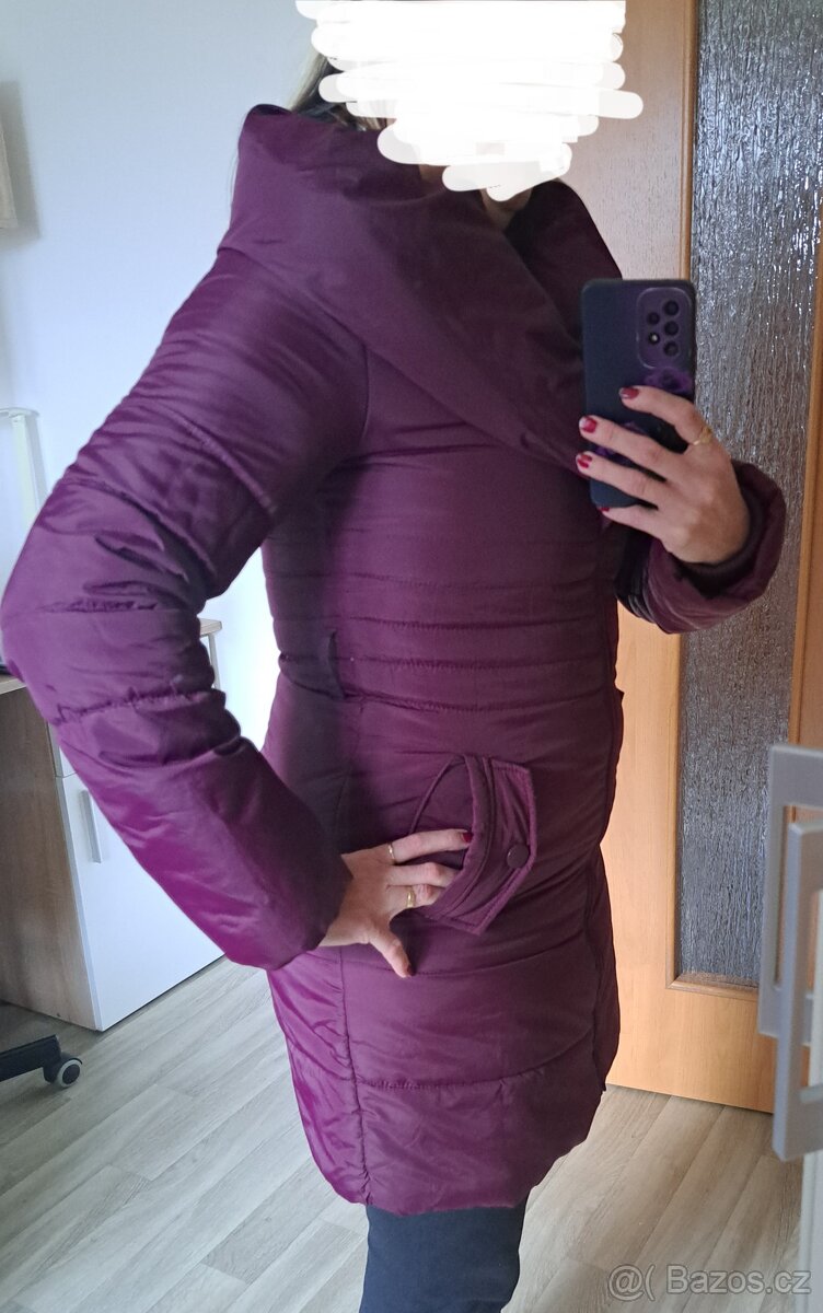 3) vínová zimni bunda/ kabát Orsay 36/38 nebo S/M - 3