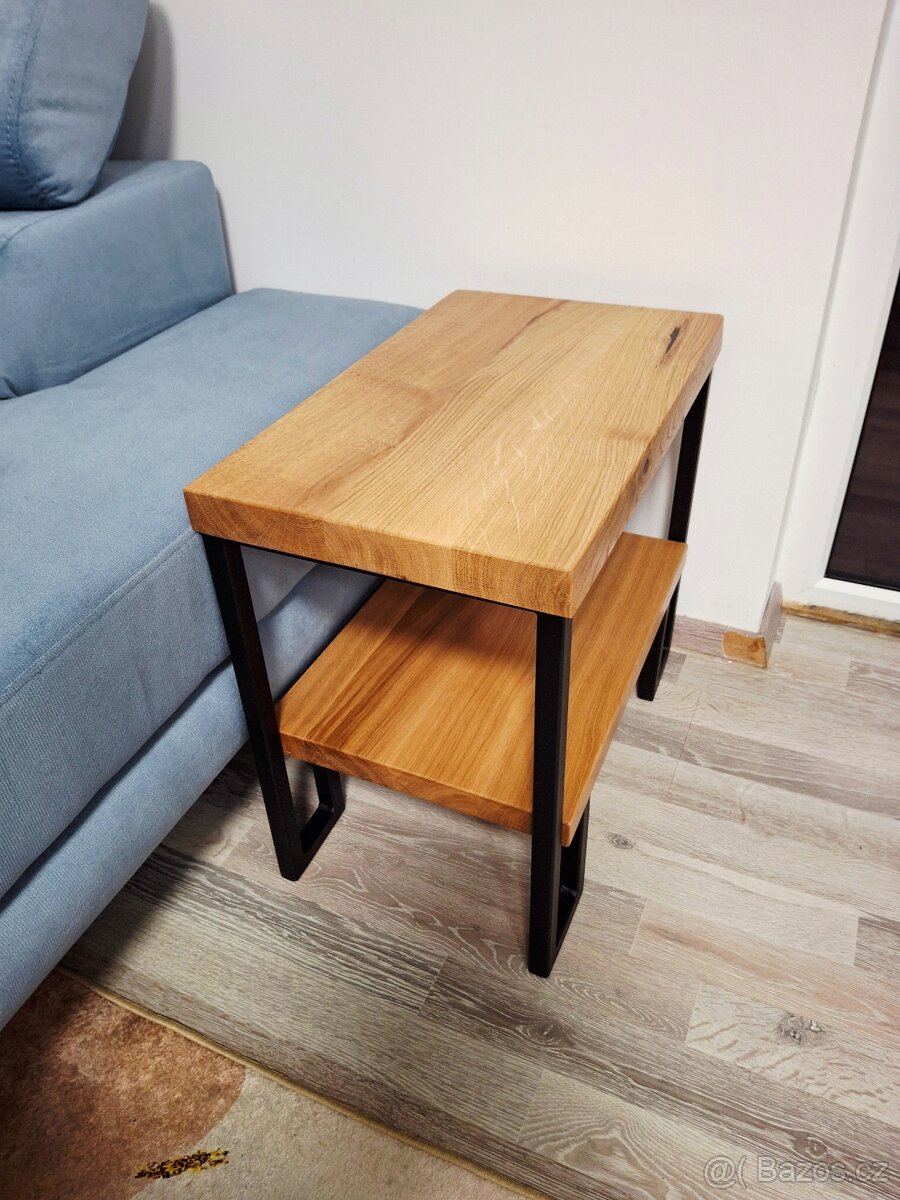 Odkládací stolek z dubu, 2 patra - 3