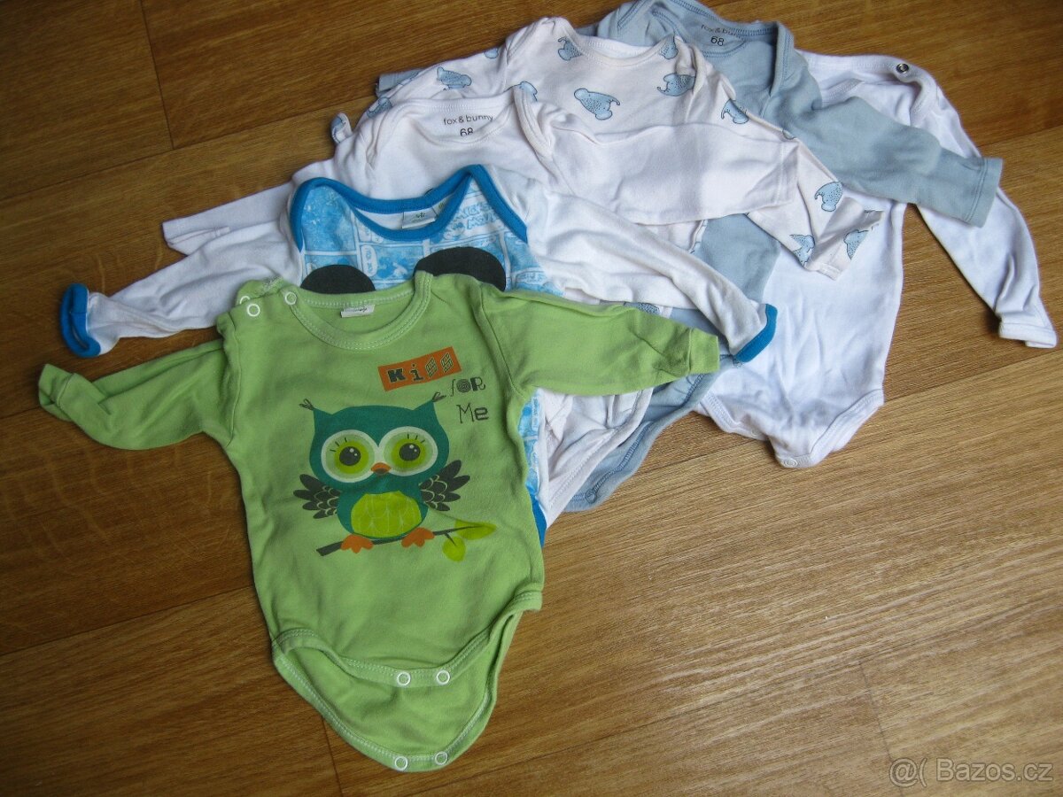 Kojenecké oblečení - body, kabátky, tepláky, velikost 68 - 3