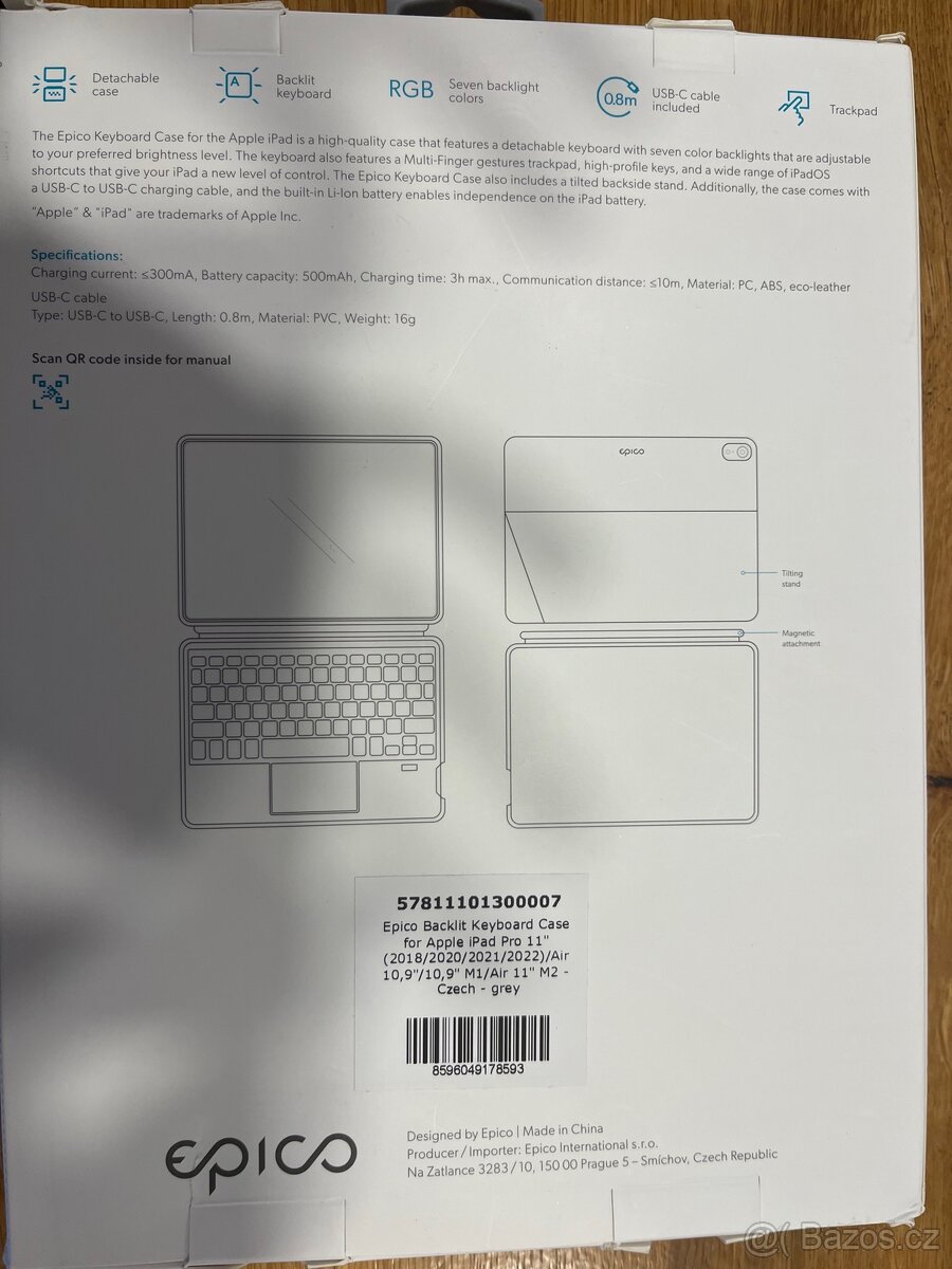 Epico podsvícená klávesnice s pouzdrem - 3