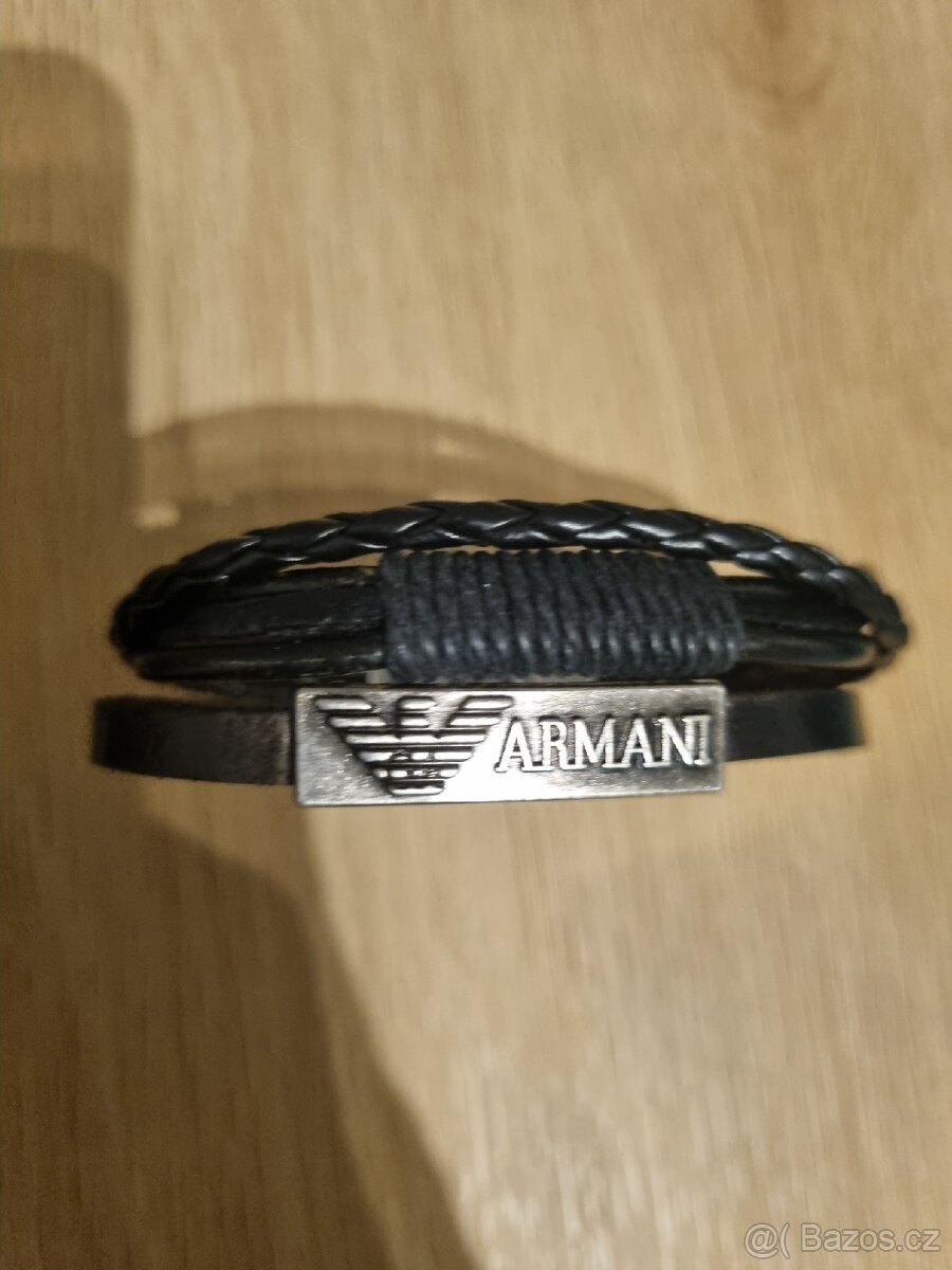 Armani pánský i unisex kožený náramek pravá kůže - 3